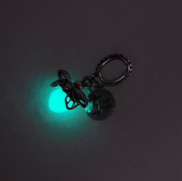 Firefly Glow in the dark Bracelet Dangle Charm 925 Sterling Silver Couple Gift - Picture 8 of 8